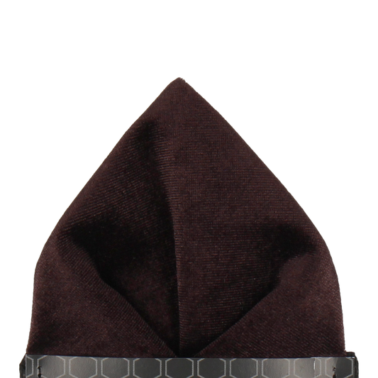 Dark Brown Velvet Pocket Square - Pocket Square with Free UK Delivery - Mrs Bow Tie