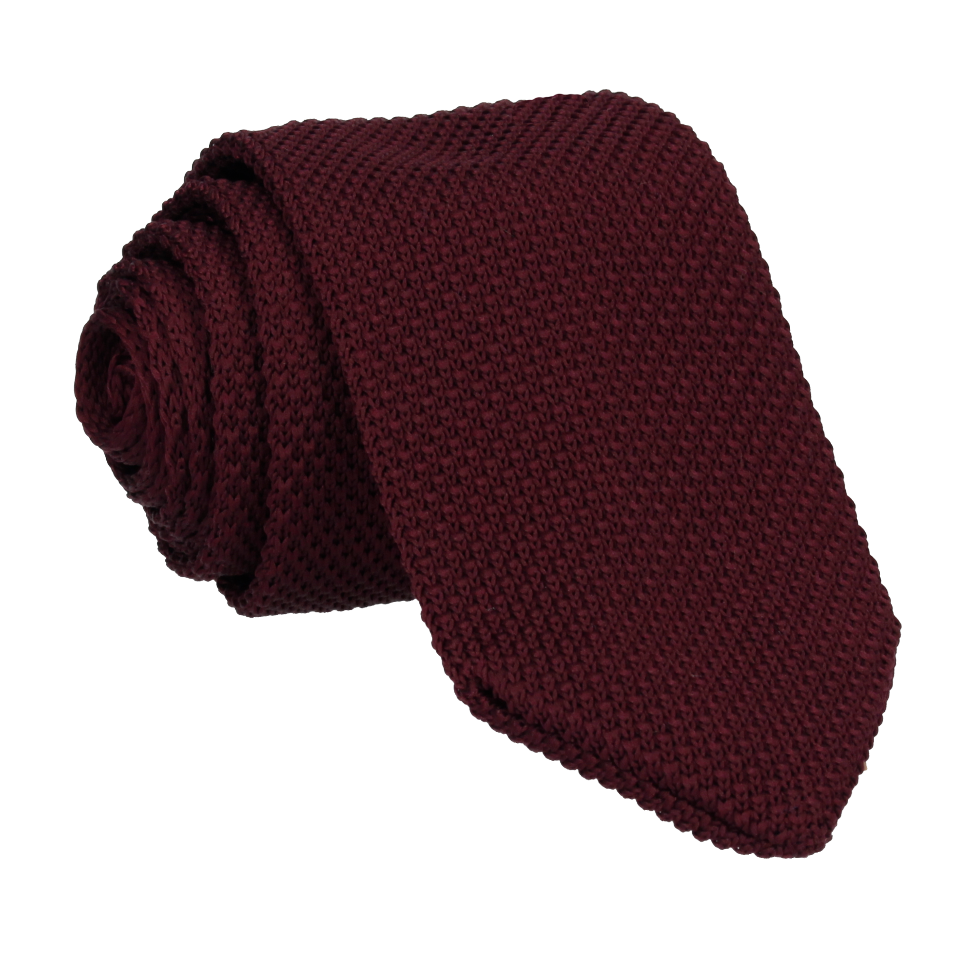 Red Wine Point Knitted Tie - Tie with Free UK Delivery - Mrs Bow Tie