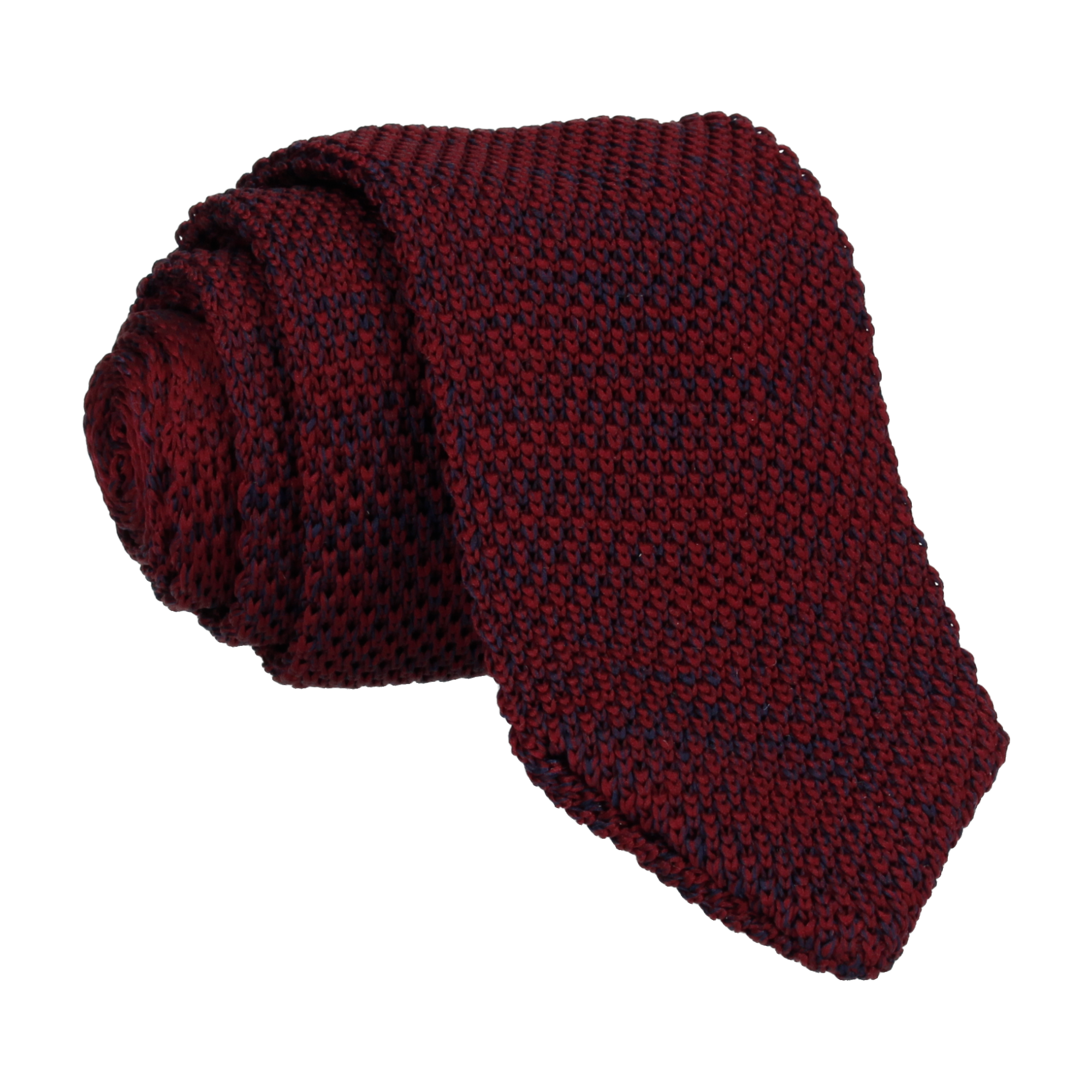 Dark Red Marl Point Knitted Tie - Tie with Free UK Delivery - Mrs Bow Tie