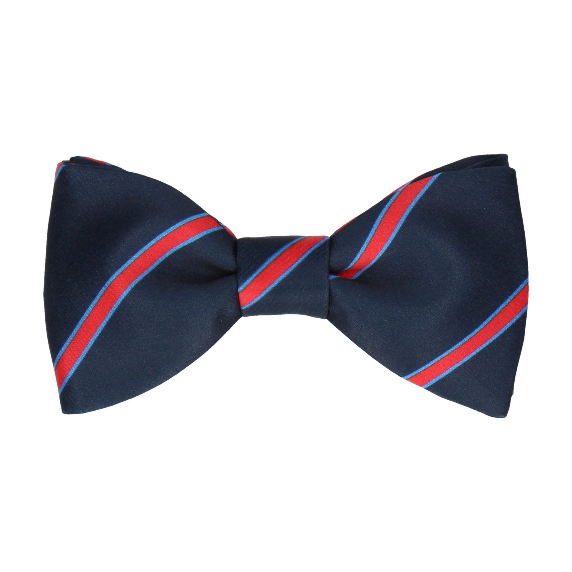 Navy & Red Regimental Stripe Bow Tie - Bow Tie with Free UK Delivery - Mrs Bow Tie