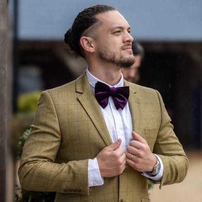 Royal Purple Velvet Large Evening Bow Tie