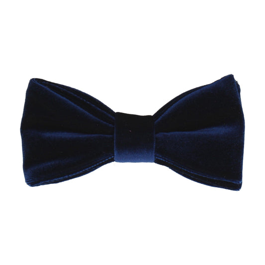 Navy Blue Velvet Bow Tie - Bow Tie with Free UK Delivery - Mrs Bow Tie