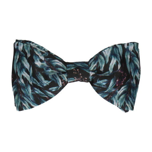 Boho Black Whimsical Wedding Leaf Bow Tie - Bow Tie with Free UK Delivery - Mrs Bow Tie