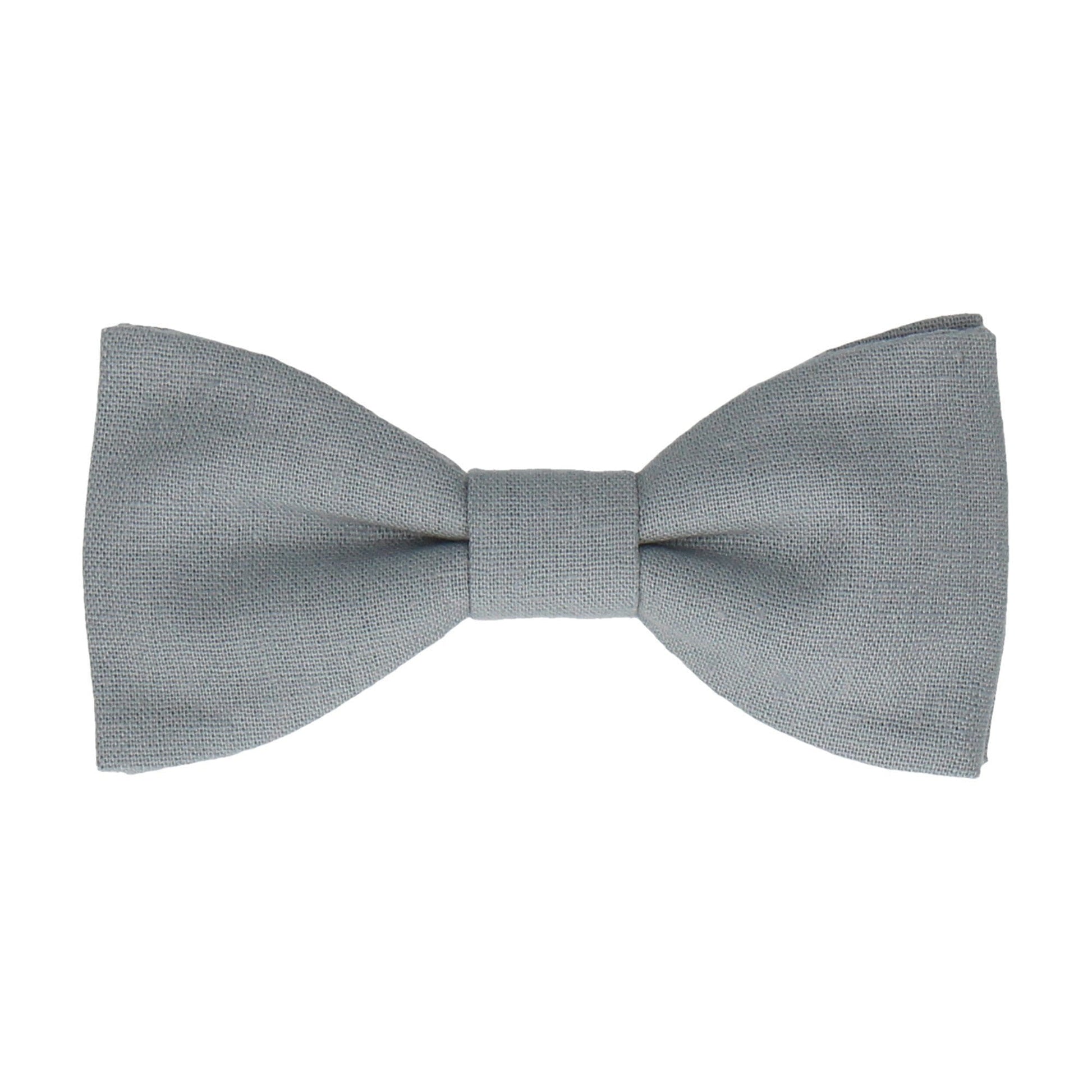 Dusty Blue Brushed Linen Bow Tie - Bow Tie with Free UK Delivery - Mrs Bow Tie