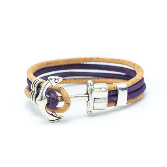 Nautical Cork Bracelet (Purple)