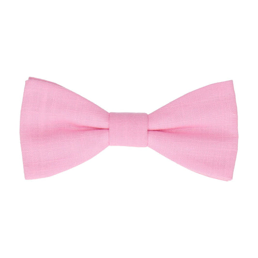 Pink Plain Textured Cotton Bow Tie - Bow Tie with Free UK Delivery - Mrs Bow Tie