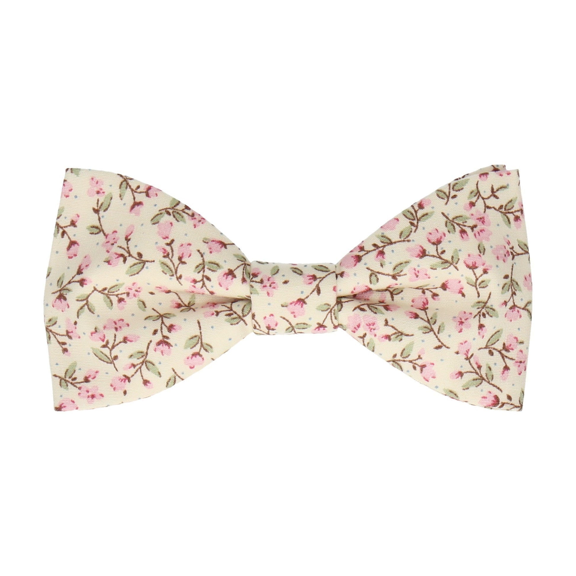 Pink & Vintage White Ditsy Floral Bow Tie - Bow Tie with Free UK Delivery - Mrs Bow Tie