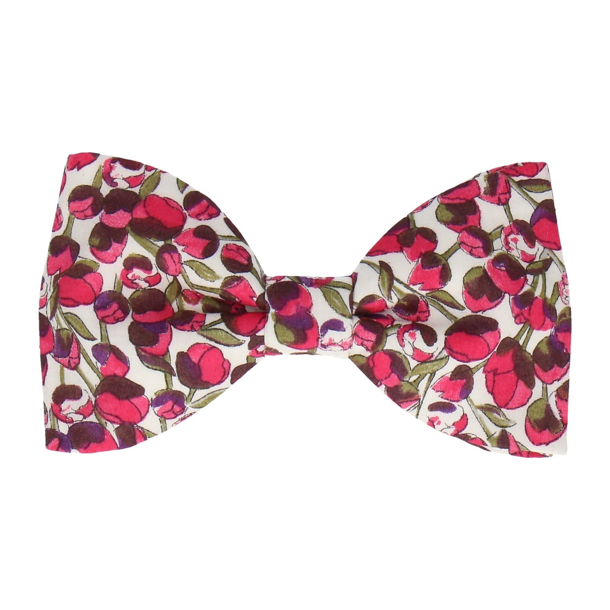 Cerise Pink Tulip Elizas Liberty Cotton Bow Tie - Bow Tie with Free UK Delivery - Mrs Bow Tie