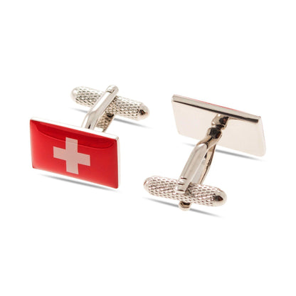 Switzerland Flag Cufflinks - Cufflinks with Free UK Delivery - Mrs Bow Tie