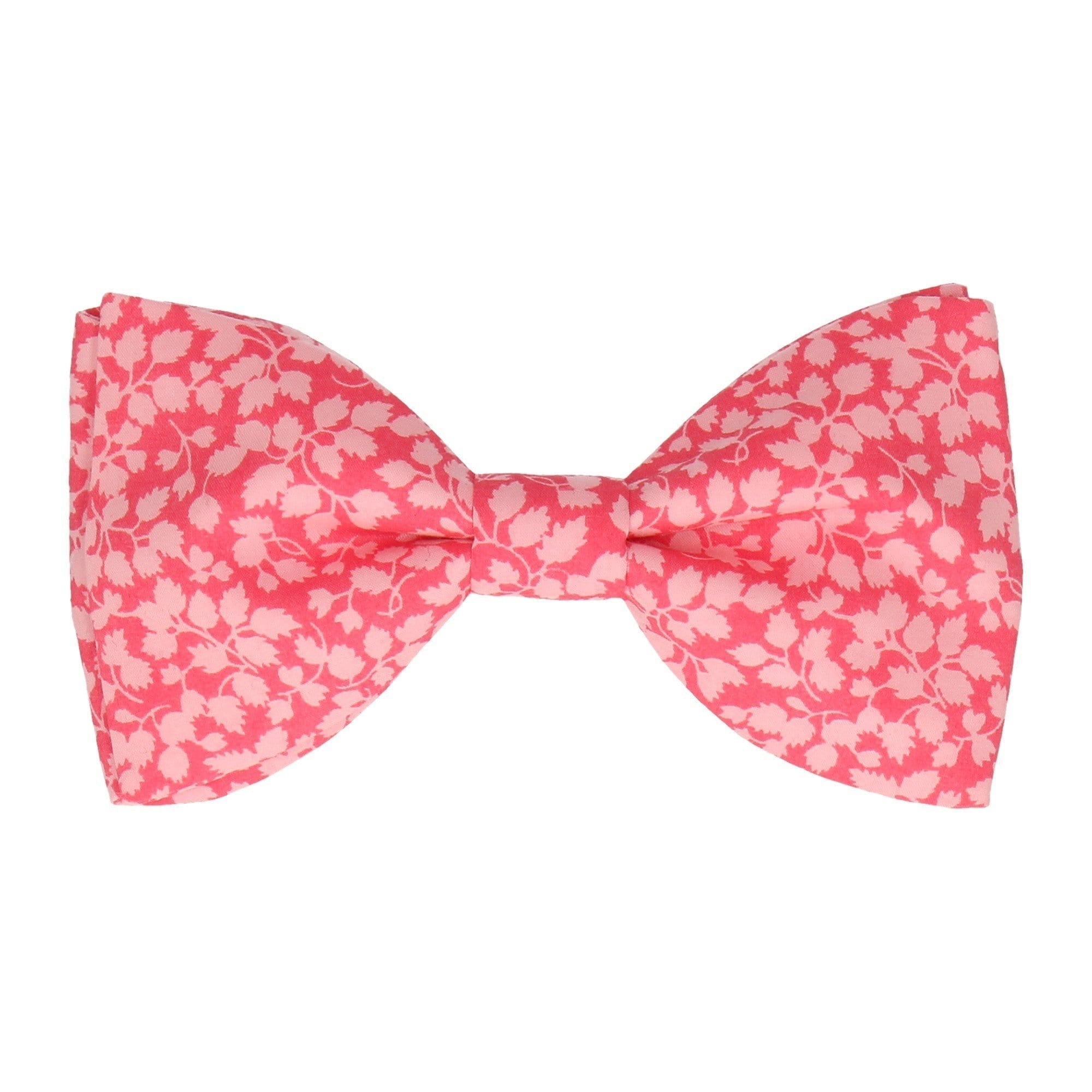 Coral Pink Floral Glenjade Liberty Cotton Bow Tie - Bow Tie with Free UK Delivery - Mrs Bow Tie