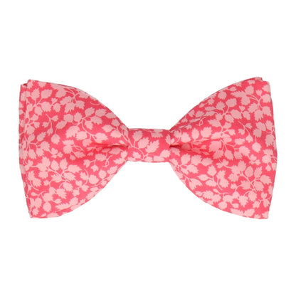 Coral Pink Floral Glenjade Liberty Cotton Bow Tie - Bow Tie with Free UK Delivery - Mrs Bow Tie