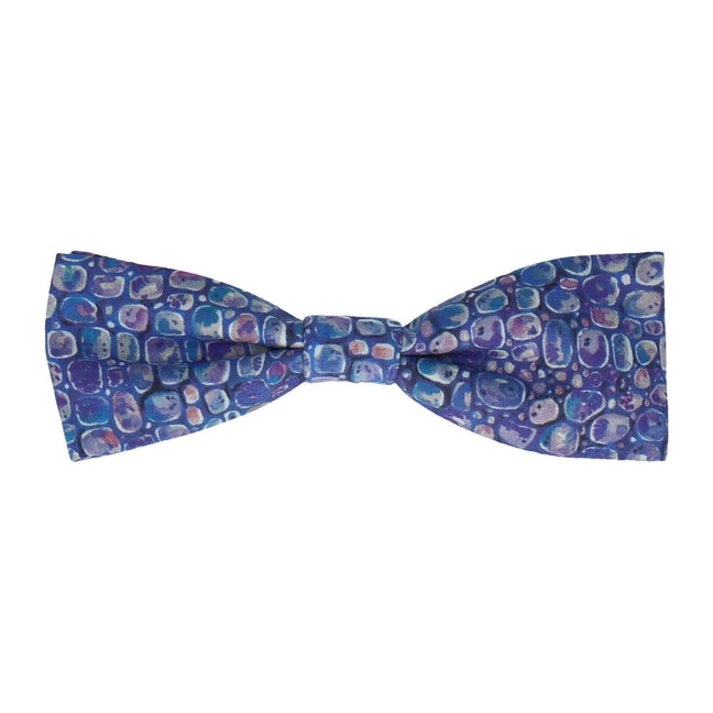 Indigo Pebbles Morris Liberty Cotton Bow Tie - Bow Tie with Free UK Delivery - Mrs Bow Tie