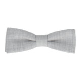 Pale Grey Textured Cotton Linen Bow Tie - Bow Tie with Free UK Delivery - Mrs Bow Tie