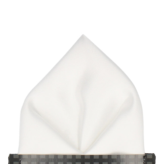 Solid Plain White Satin Pocket Square - Pocket Square with Free UK Delivery - Mrs Bow Tie