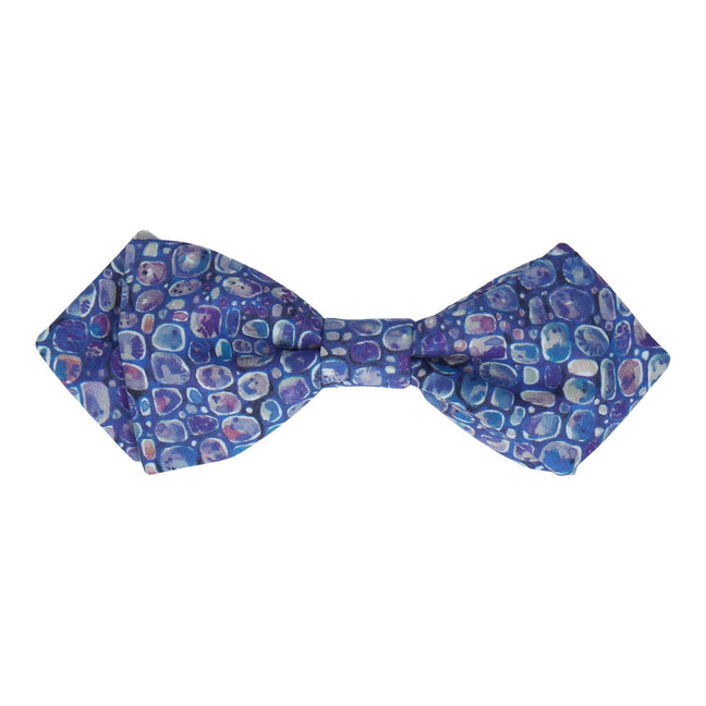 Indigo Pebbles Morris Liberty Cotton Bow Tie - Bow Tie with Free UK Delivery - Mrs Bow Tie