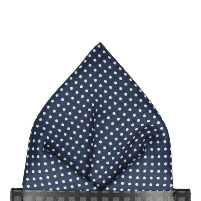 Navy Blue Pin Dots Pocket Square - Pocket Square with Free UK Delivery - Mrs Bow Tie