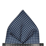 Navy Blue Pin Dots Pocket Square - Pocket Square with Free UK Delivery - Mrs Bow Tie