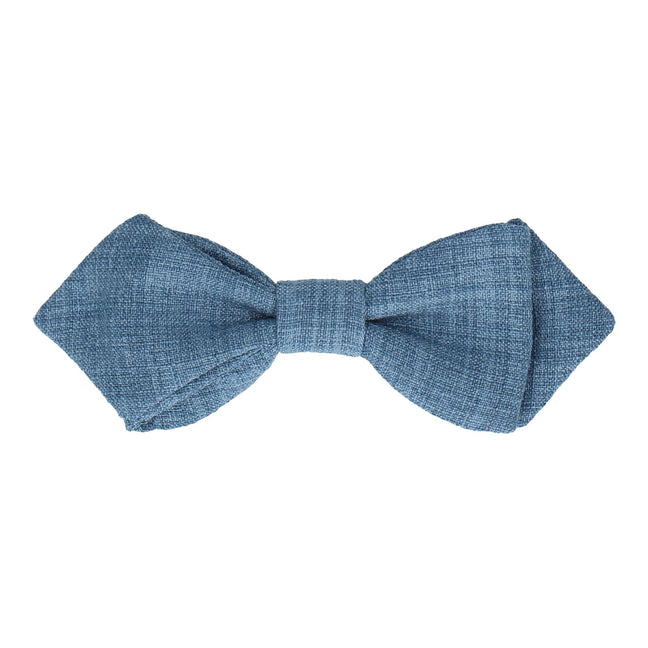 Blue Textured Cotton Linen Bow Tie - Bow Tie with Free UK Delivery - Mrs Bow Tie