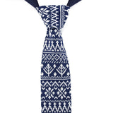 Navy Blue Christmas Themed Knitted Tie