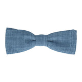 Blue Textured Cotton Linen Bow Tie - Bow Tie with Free UK Delivery - Mrs Bow Tie