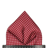 Burgundy Red Pin Dots Pocket Square - Pocket Square with Free UK Delivery - Mrs Bow Tie