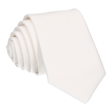 Solid Plain White Satin Tie - Tie with Free UK Delivery - Mrs Bow Tie