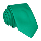 Plain Solid Emerald Green Satin Tie - Tie with Free UK Delivery - Mrs Bow Tie