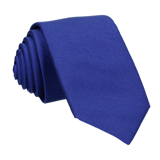 Sapphire Blue Faux Silk Tie - Tie with Free UK Delivery - Mrs Bow Tie