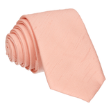 Salmon Pink Faux Silk Tie - Tie with Free UK Delivery - Mrs Bow Tie