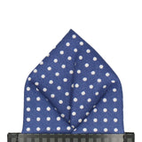 French Blue Polka Dots Pocket Square - Pocket Square with Free UK Delivery - Mrs Bow Tie