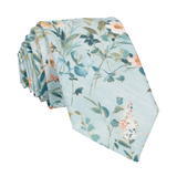 Blue Watercolour Asian Floral Tie - Tie with Free UK Delivery - Mrs Bow Tie