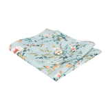 Blue Watercolour Asian Floral Pocket Square - Pocket Square with Free UK Delivery - Mrs Bow Tie