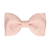Peach Coral Dot Nautical Stripe Bow Tie - Bow Tie with Free UK Delivery - Mrs Bow Tie