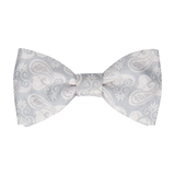 Silver Grey Vintage Paisley Paisley Bow Tie - Bow Tie with Free UK Delivery - Mrs Bow Tie