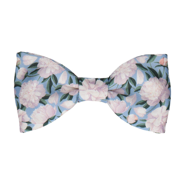 Dusty Blue Peonies Wedding Bow Tie - Bow Tie with Free UK Delivery - Mrs Bow Tie