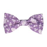 Heather Purple Stencil Floral Wedding Bow Tie - Bow Tie with Free UK Delivery - Mrs Bow Tie