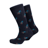 Brightly Coloured Octopus Dark Blue Cotton Mix Socks