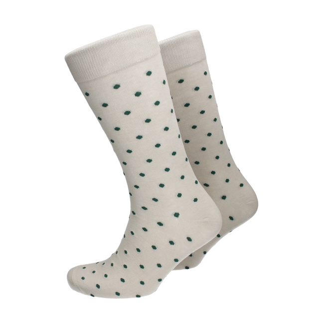 Light Grey & Green Classic Polka Dot Cotton Socks
