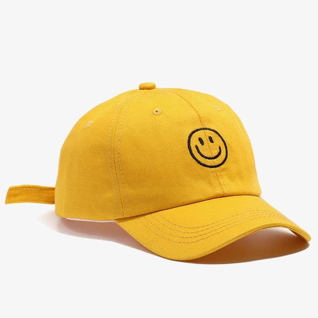 Bright Yellow Smiley Face Baseball Sun Cap