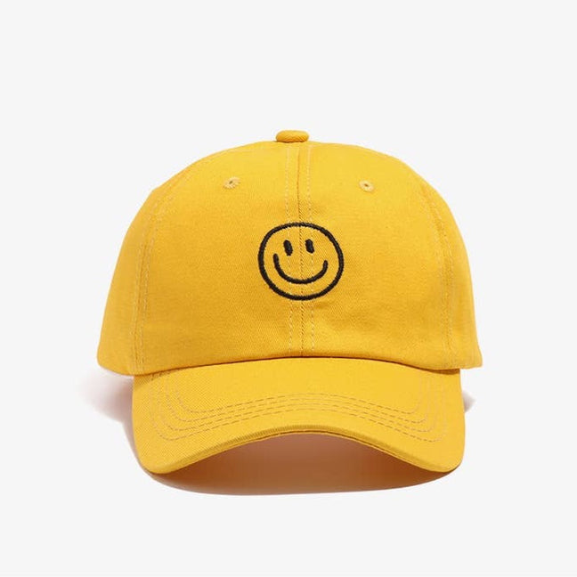 Bright Yellow Smiley Face Baseball Sun Cap