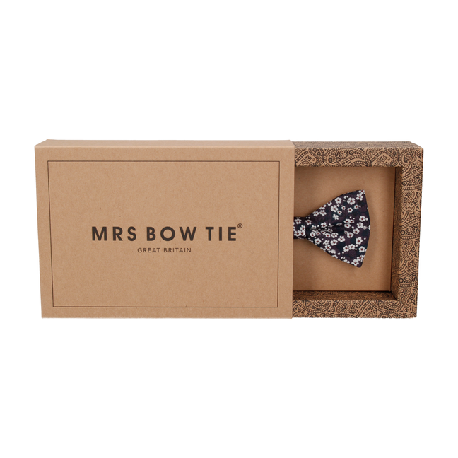 Dark Purple Small Flower Mitsi Valeria Liberty Bow Tie - Bow Tie with Free UK Delivery - Mrs Bow Tie