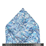 Blue Marble Peaks Liberty Cotton Pocket Square - Pocket Square with Free UK Delivery - Mrs Bow Tie