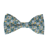 Teal Floral Tile Mosaic Liberty Bow Tie - Bow Tie with Free UK Delivery - Mrs Bow Tie