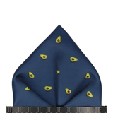 Navy Blue Avocado Pocket Square - Pocket Square with Free UK Delivery - Mrs Bow Tie
