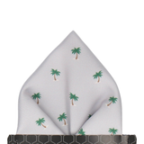 Grey Palm Trees Pattern Pocket Square - Pocket Square with Free UK Delivery - Mrs Bow Tie