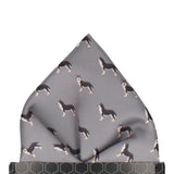 Grey Husky Pattern Pocket Square - Pocket Square with Free UK Delivery - Mrs Bow Tie