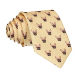 Light Yellow French Bulldog Face Tie - Tie with Free UK Delivery - Mrs Bow Tie