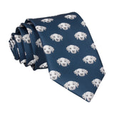 Dalmation Face Navy Blue Tie - Tie with Free UK Delivery - Mrs Bow Tie