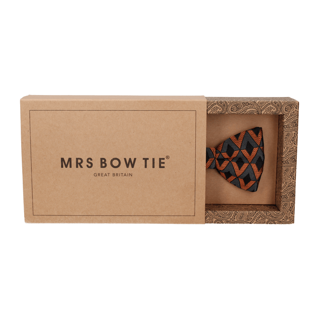 Black & Copper Art Deco Bow Tie - Bow Tie with Free UK Delivery - Mrs Bow Tie