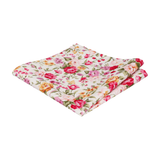 White & Pink Floral Cotton Pocket Square - Pocket Square with Free UK Delivery - Mrs Bow Tie